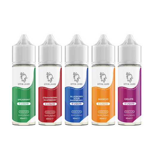 Bulk Buy 0mg EFFIN Juice 50ml Shortfill (50VG/50PG) - Multipacks (10, 25 & 50) - Stoptober Special Offer! - Flavour: Coconut Melon & Quantity: 10x