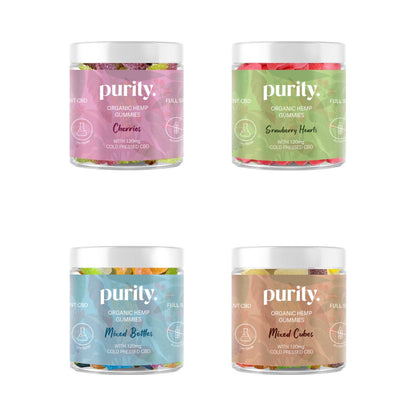 Purity 120mg Full-Spectrum CBD Vegan Gummies 150g - Gummies: Cherries