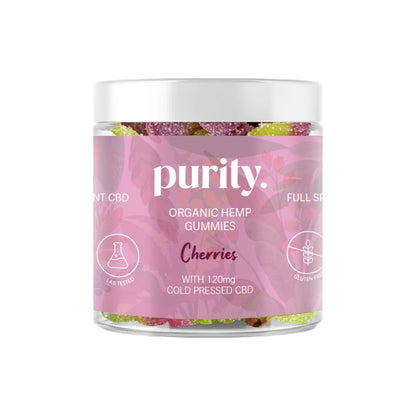 Purity 120mg Full-Spectrum CBD Vegan Gummies 150g - Gummies: Strawberry Hearts
