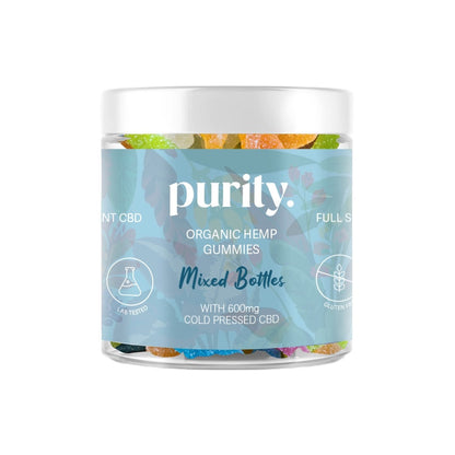 Purity 600mg Full-Spectrum CBD Vegan Gummies 150g - Gummies: Strawberry Hearts