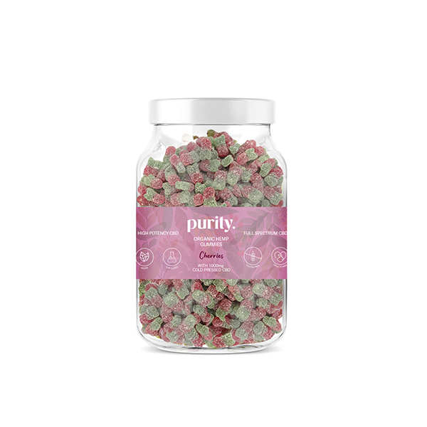 Purity 1000mg Full-Spectrum CBD Vegan Gummies 400g - Gummies: Cherries