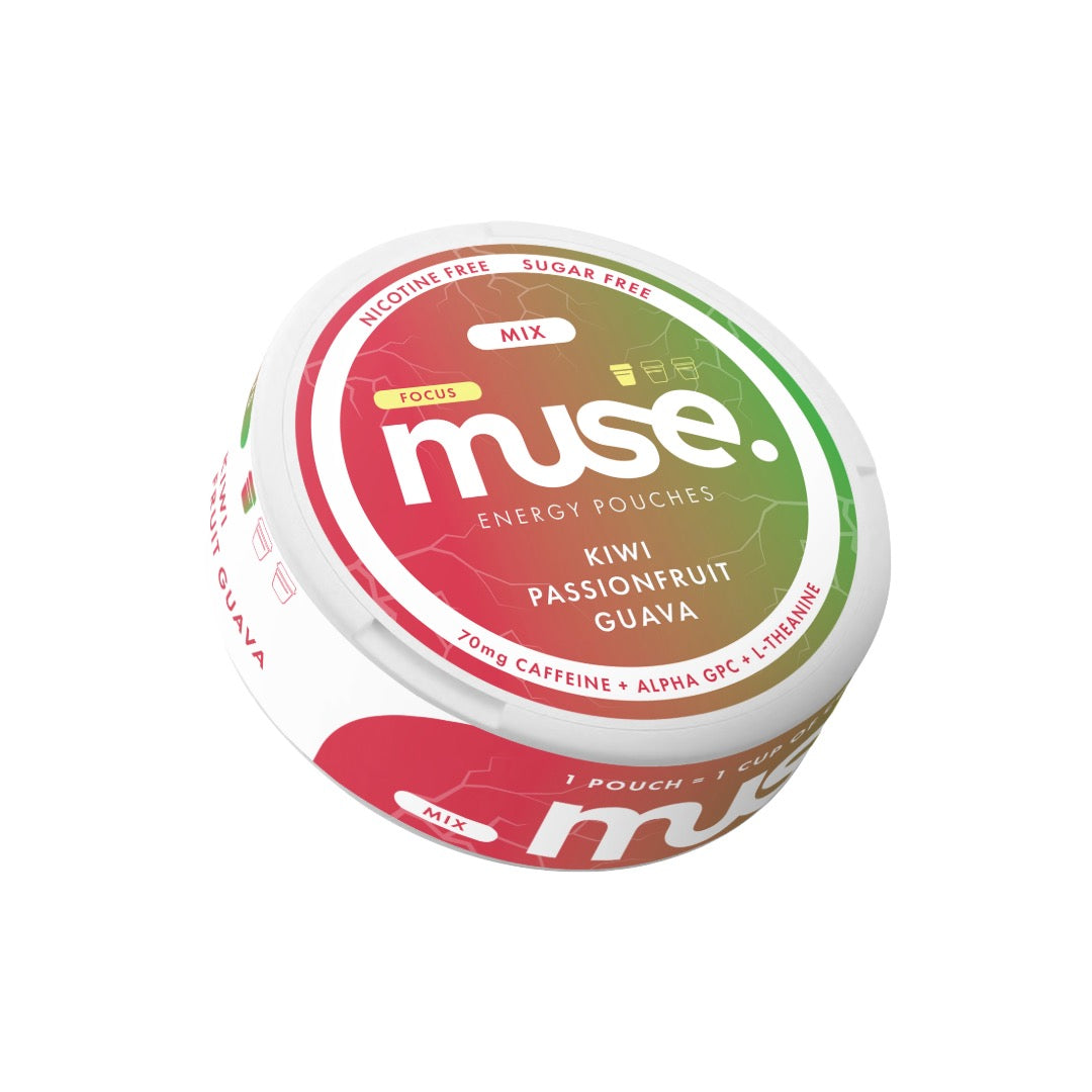 70mg Muse Focus Energy Pouches (UK Made) - 20 Pouches - Flavour: Orange Mango