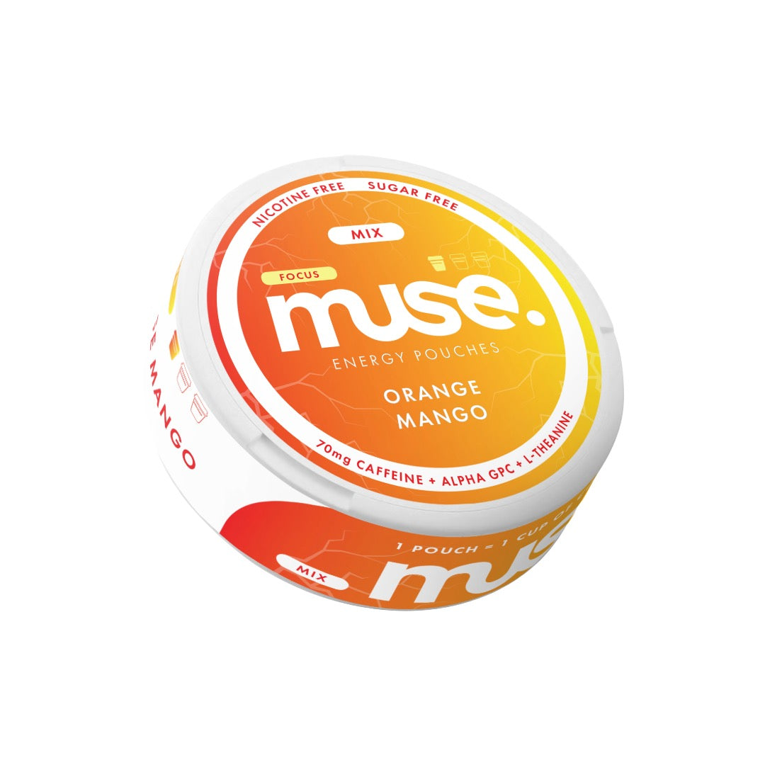 70mg Muse Focus Energy Pouches (UK Made) - 20 Pouches - Flavour: Tropical