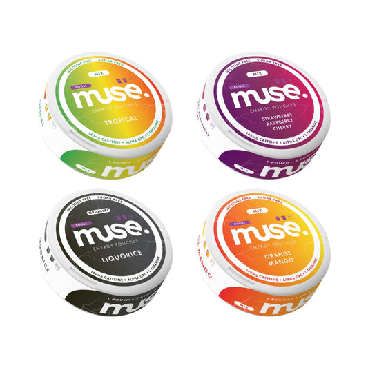 140mg Muse Boost Energy Pouches (UK Made) - 20 Pouches - Flavour: Orange Mango