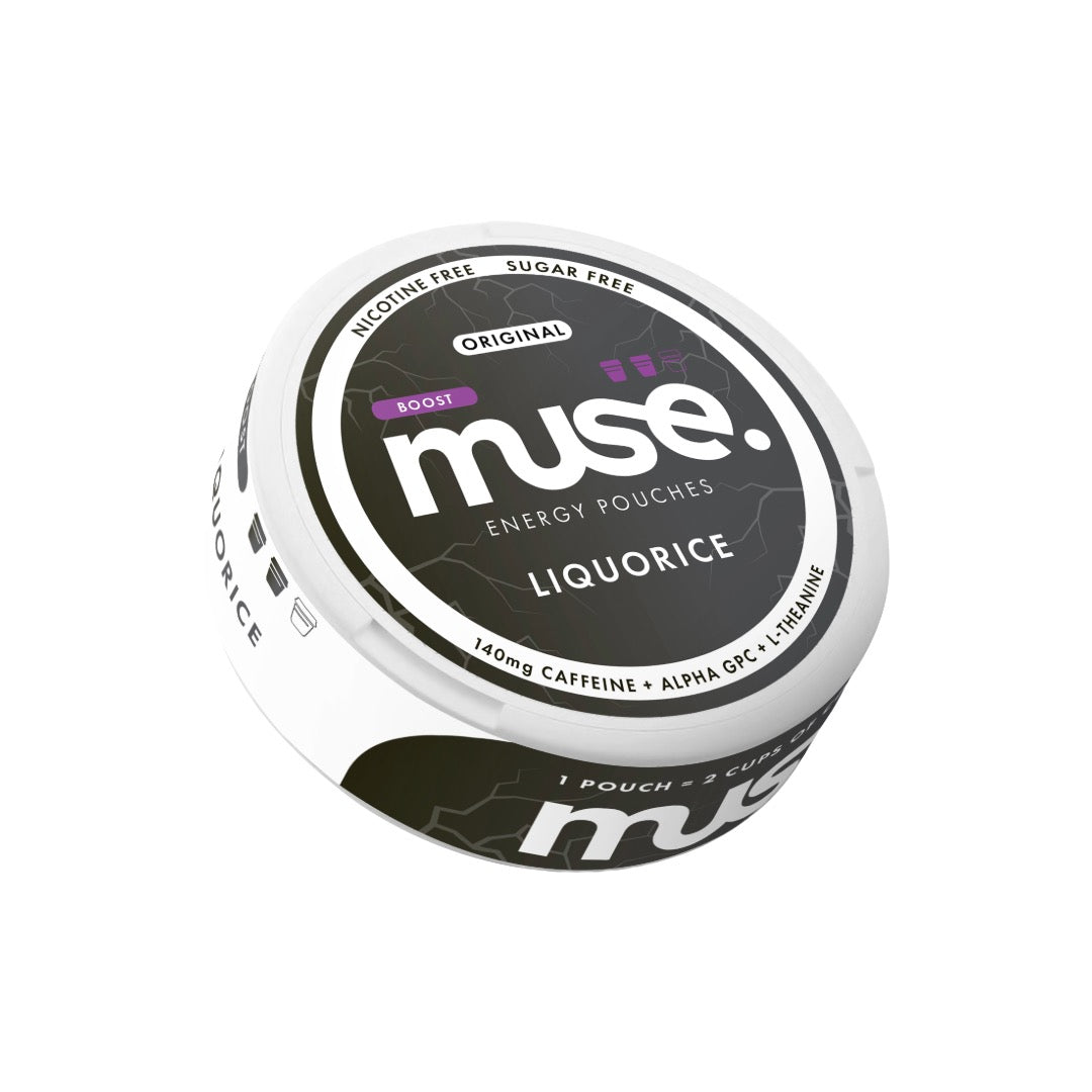 140mg Muse Boost Energy Pouches (UK Made) - 20 Pouches - Flavour: Liquorice