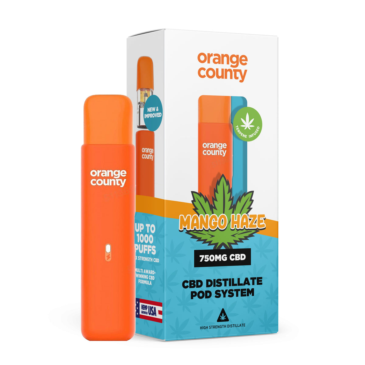 Orange County CBD -Mango Haze 1ml rechargeable CBD Vape Pen - (750mg)