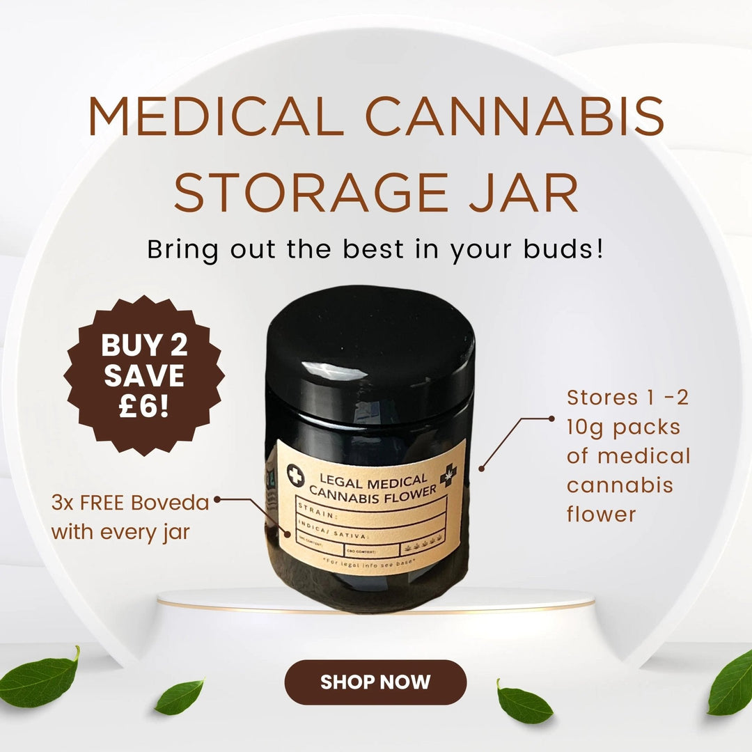 Medical Cannabis UV Storage Jar + FREE Humidity Packs