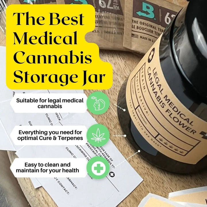 Medical Cannabis UV Storage Jar + FREE Humidity Packs