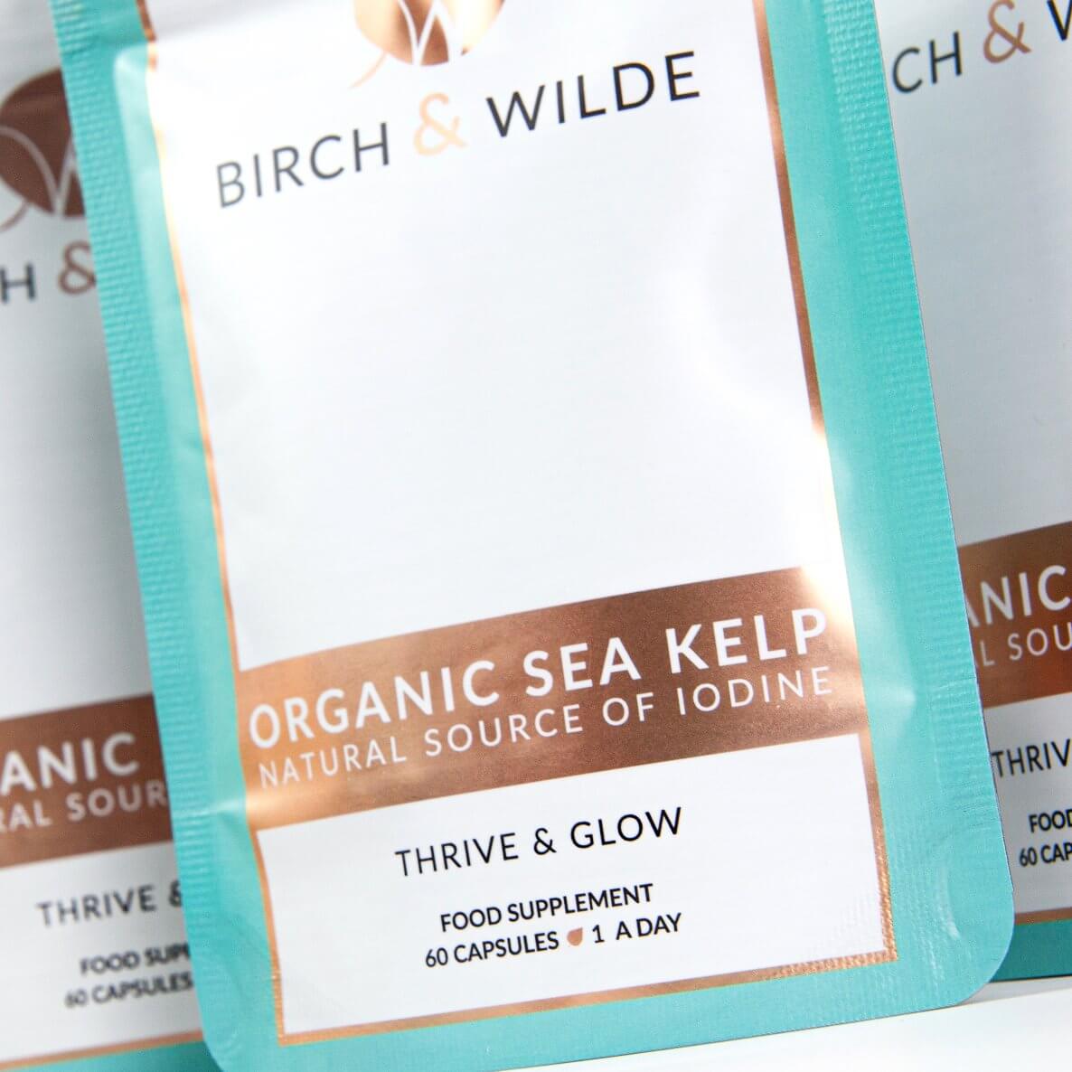 Organic Sea Kelp Supplement Capsules x 60 | Natural Iodine | 2 Month Refill Pouch
