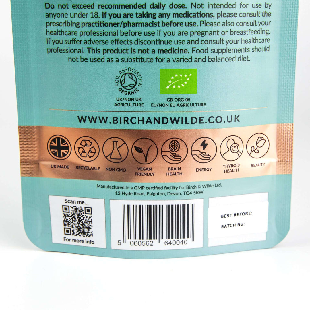Organic Sea Kelp Supplement Capsules x 60 | Natural Iodine | 2 Month Refill Pouch