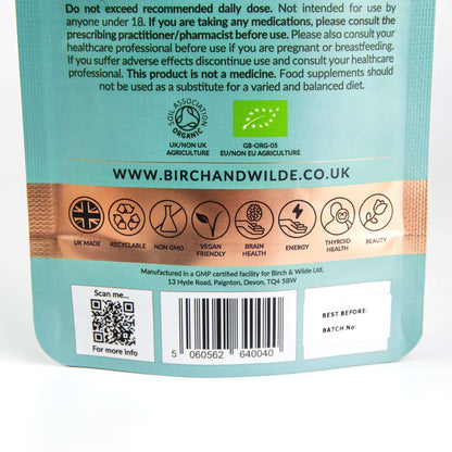 Organic Sea Kelp Supplement Capsules x 60 | Natural Iodine | 2 Month Refill Pouch