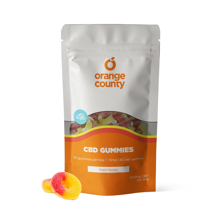 Orange County CBD - CBD Gummy Peach Rings (Small Tub)