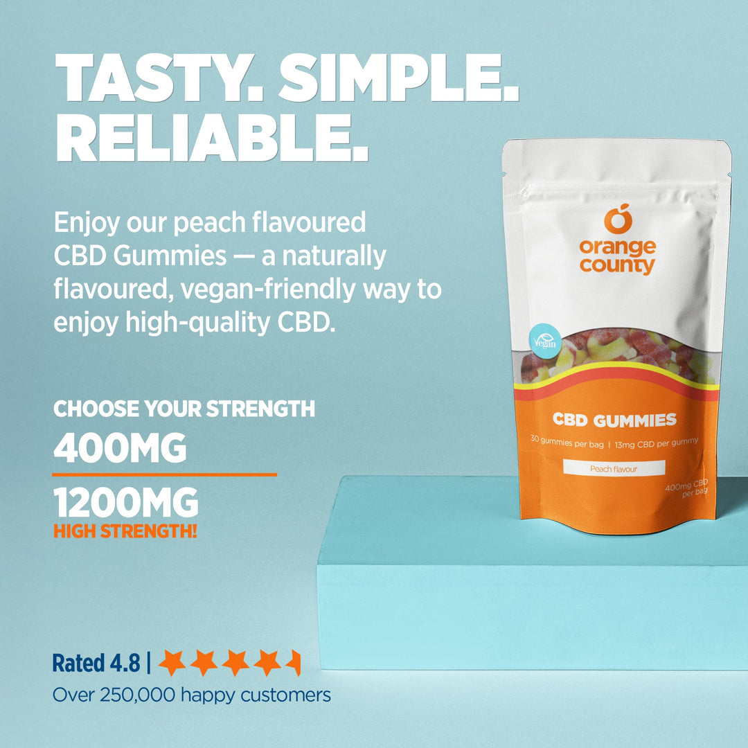 Orange County CBD - CBD Gummy Peach Rings (Small Tub)