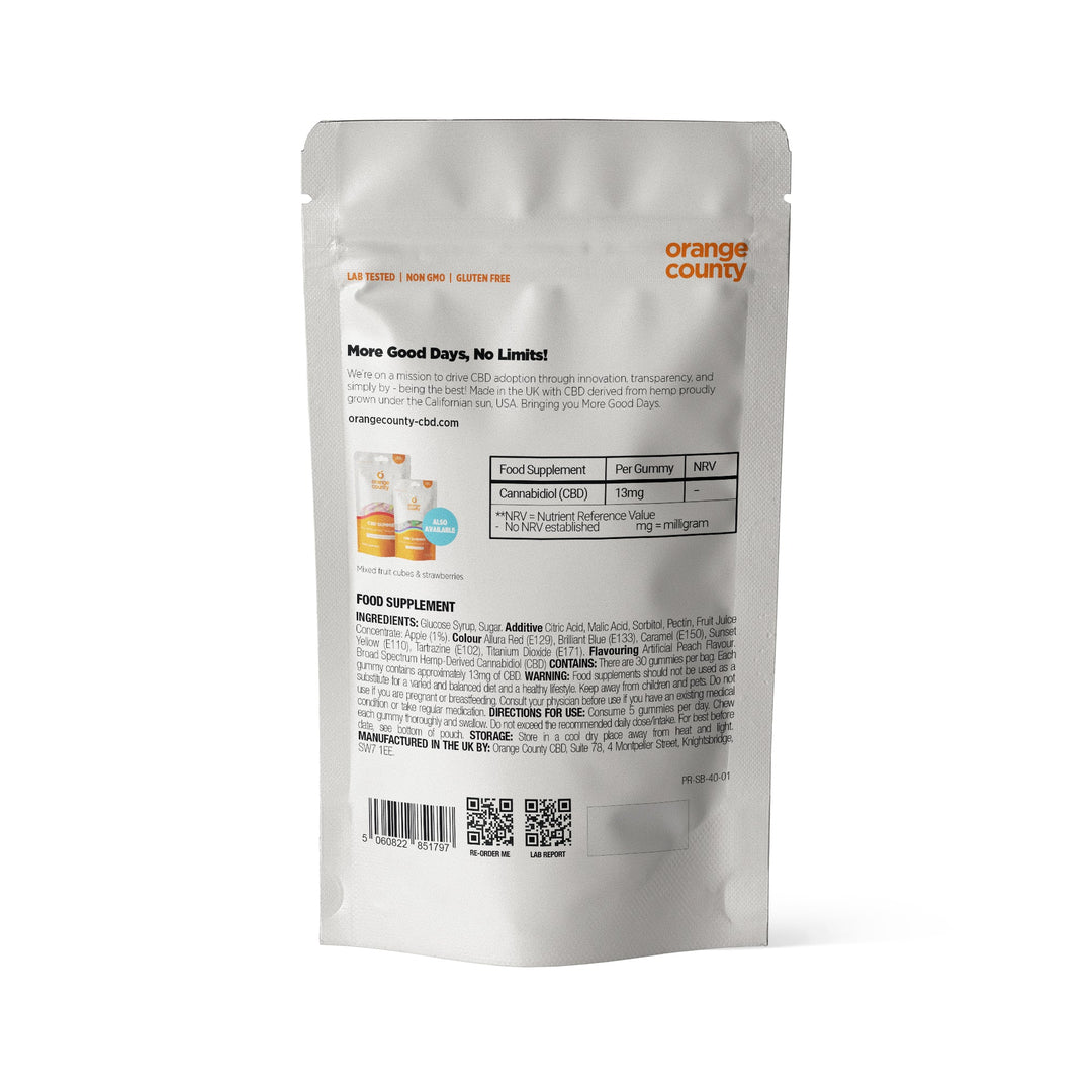 Orange County CBD - CBD Gummy Peach Rings (Small Tub)