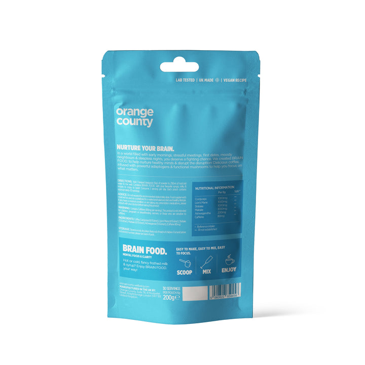 Orange County CBD - BRAIN FOOD. Focus Coffee | 200g & Free Mixer!