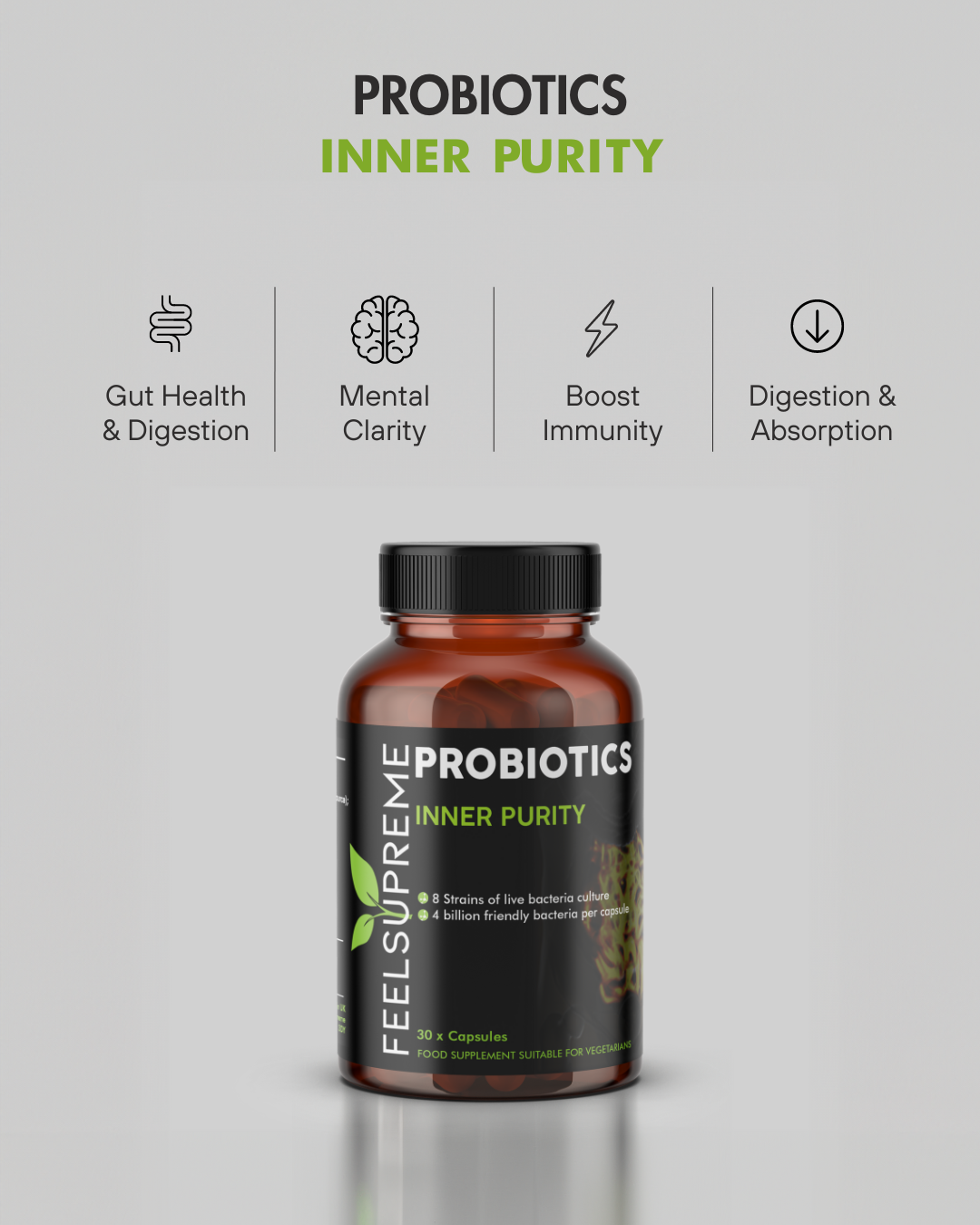 Feel Supreme - Live Culture Probiotics - 4 Billion Culture