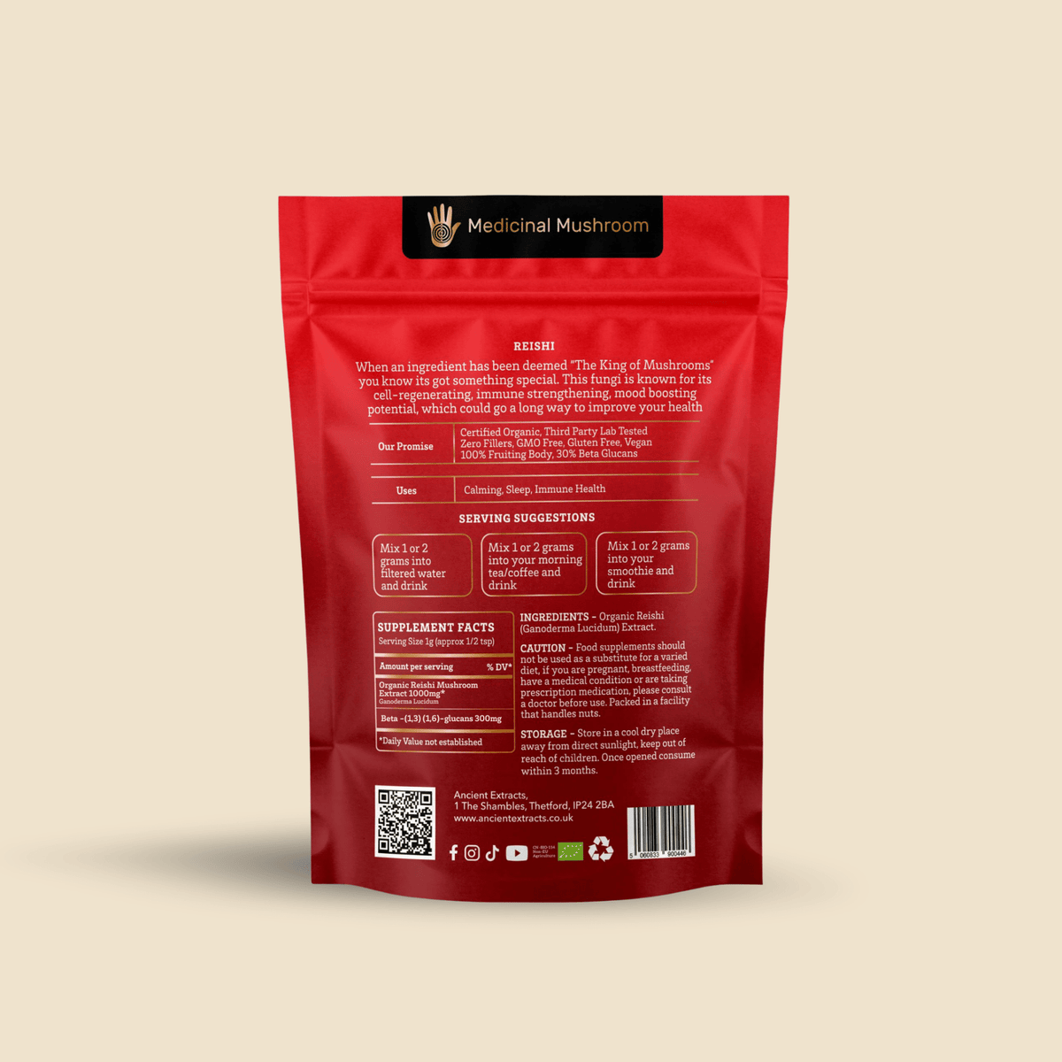 Ancient Extracts - Reishi Mushroom Extract Powder