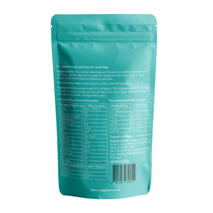Hemp Dog Treats 100g Crunchy Chicken Flavour - Calming