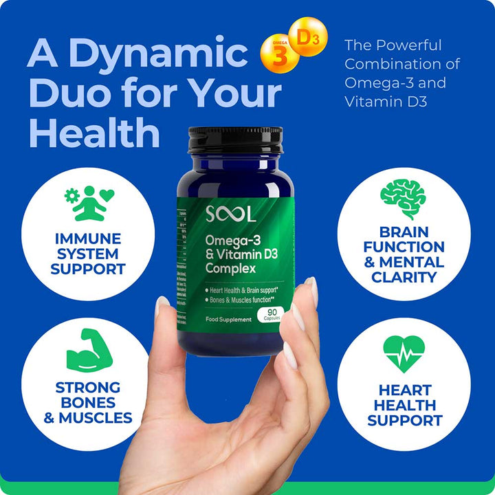 Omega-3 & Vitamin D3 Complex Soft Gel Capsules 90pcs