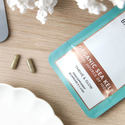 Organic Sea Kelp Supplement Capsules x 60 | Natural Iodine | 2 Month Refill Pouch