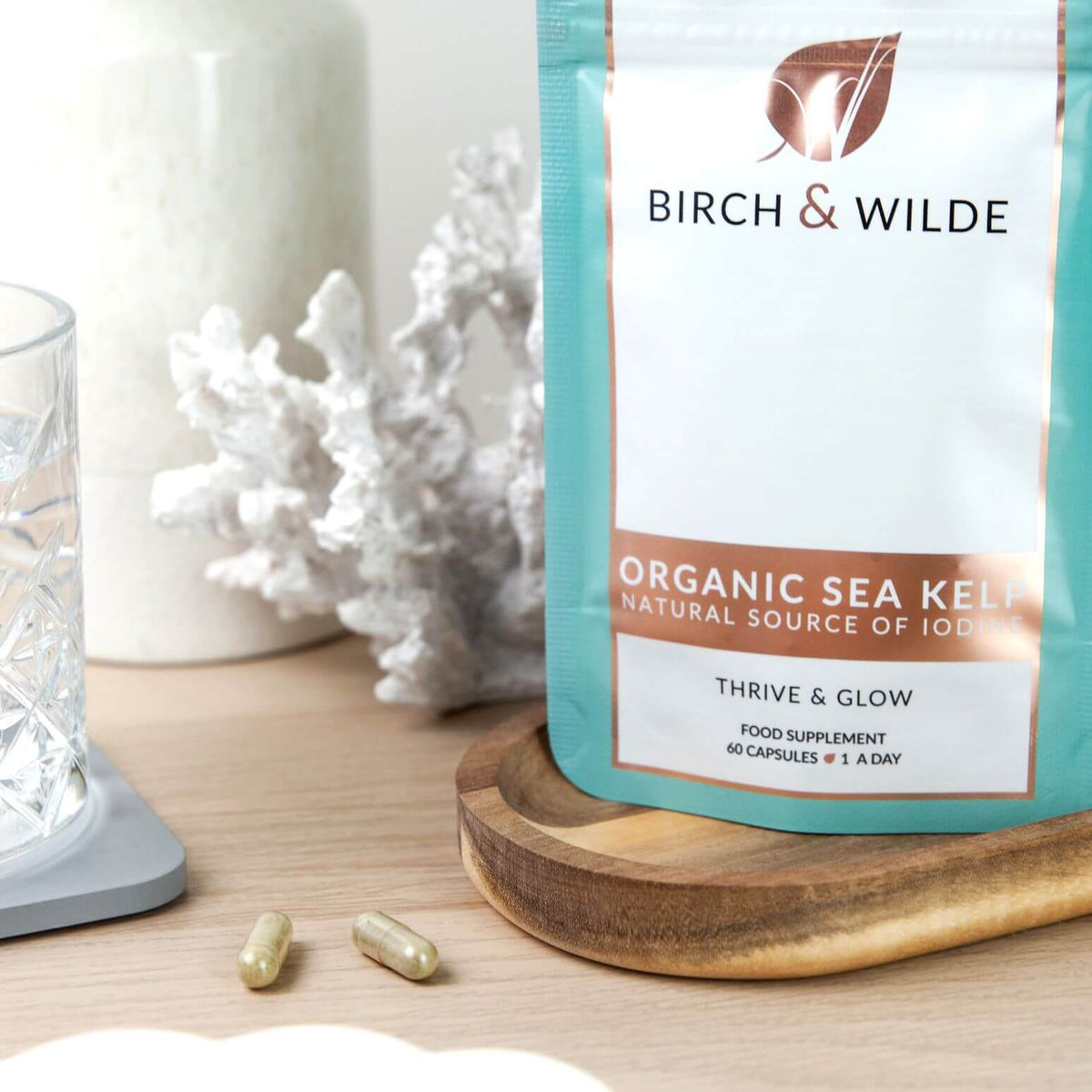 Organic Sea Kelp Supplement Capsules x 60 | Natural Iodine | 2 Month Refill Pouch