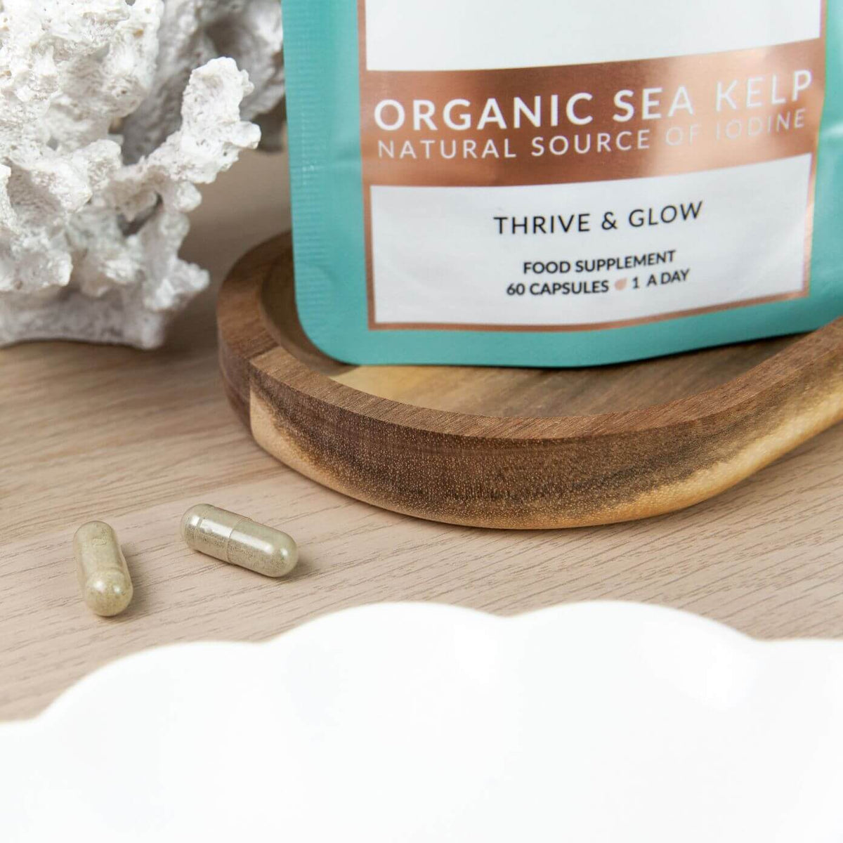 Organic Sea Kelp Supplement Capsules x 60 | Natural Iodine | 2 Month Refill Pouch