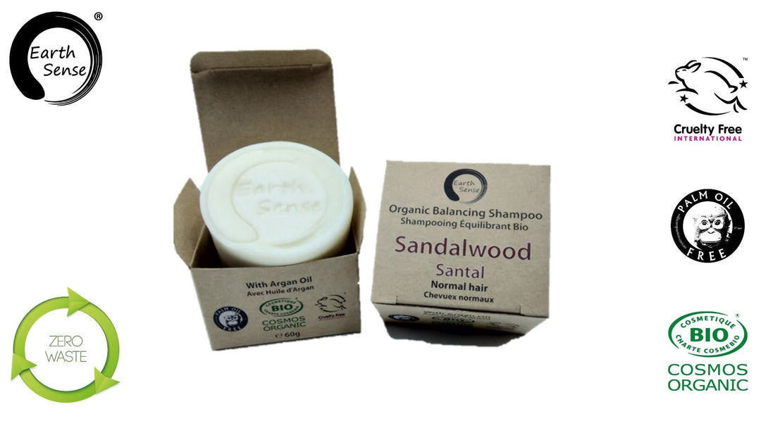 The Positive Company - Organic Certified Balancing Solid Shampoo - Sandalwood - Normal & all Hair Types 60g
