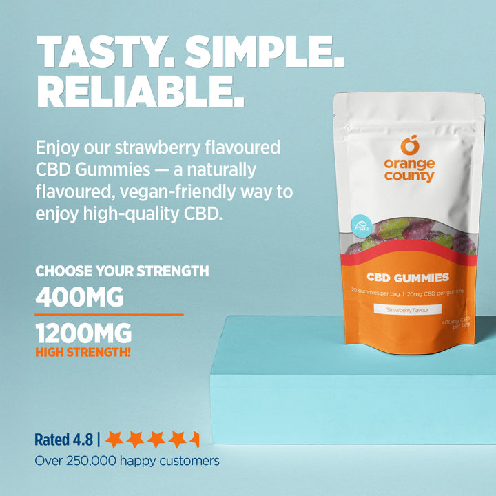 Orange County CBD - CBD Gummy Strawberries (Small Tub)