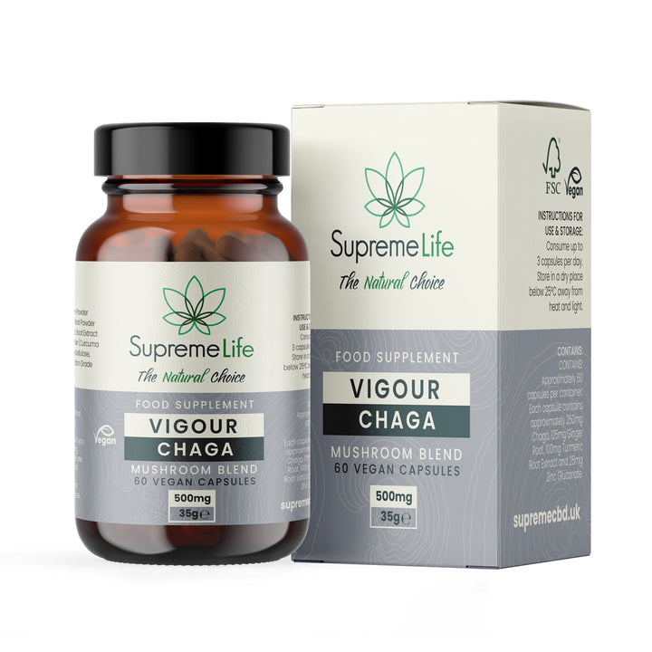 Supreme CBD - Chaga Vegan Capsules - Vigour (500mg)