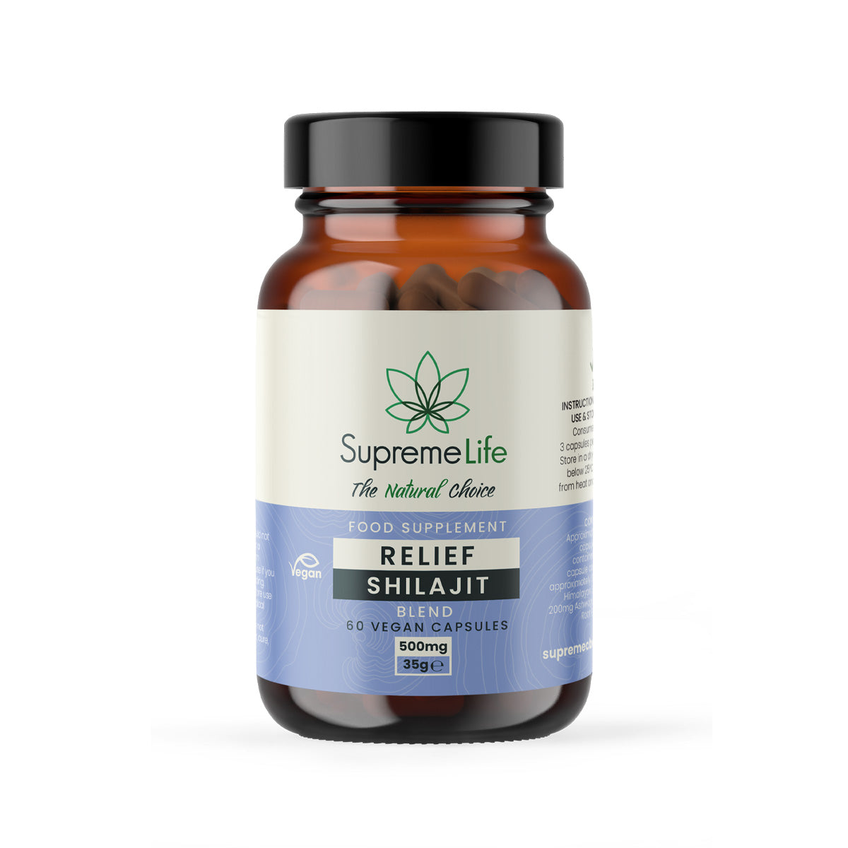 Supreme CBD -Shilajit Vegan Capsules  - Relief (500mg)