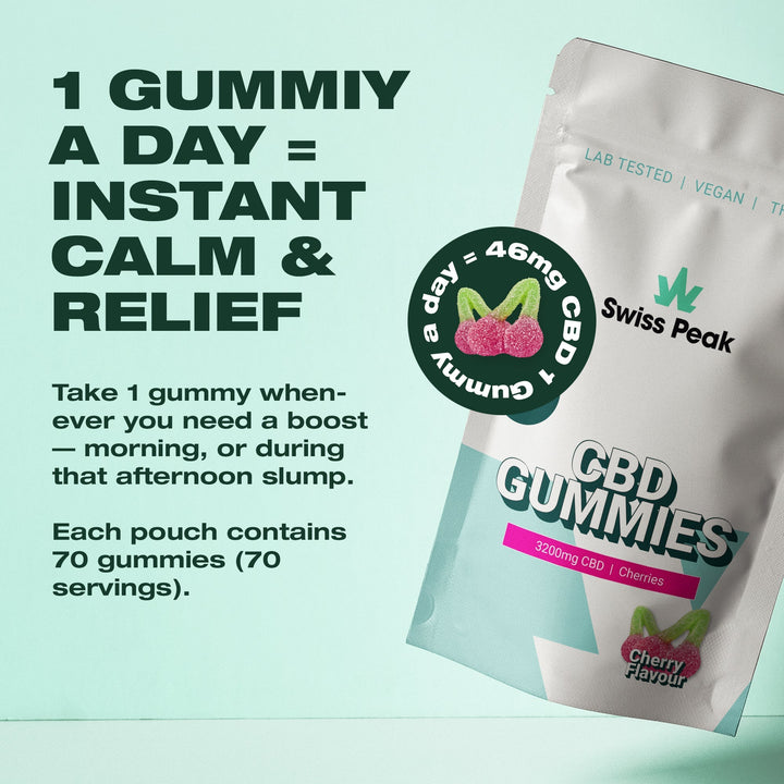 Swiss Peak CBD Cherry Gummies 3200mg - 4800mg | 70 Gummies
