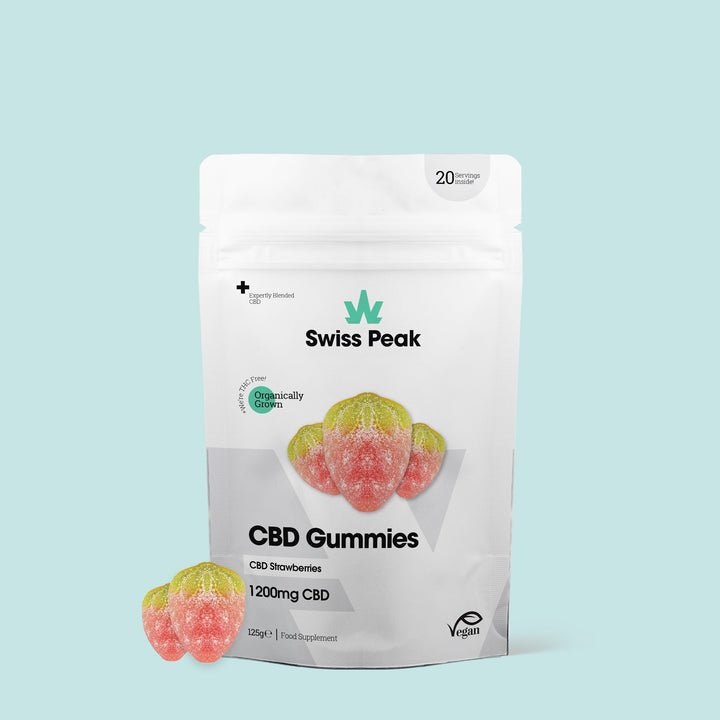 Swiss Peak CBD Gummy Strawberries - 1200mg CBD | 20 Gummies