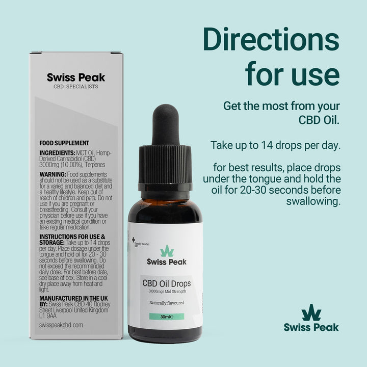 Swiss Peak CBD Oil 3000mg | 30ml Mid-Strength
