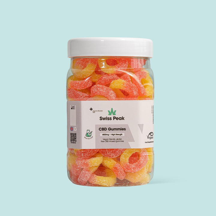 Swiss Peak CBD Peach Ring Gummies | 3200mg & 4800mg | 110 CBD Gummies