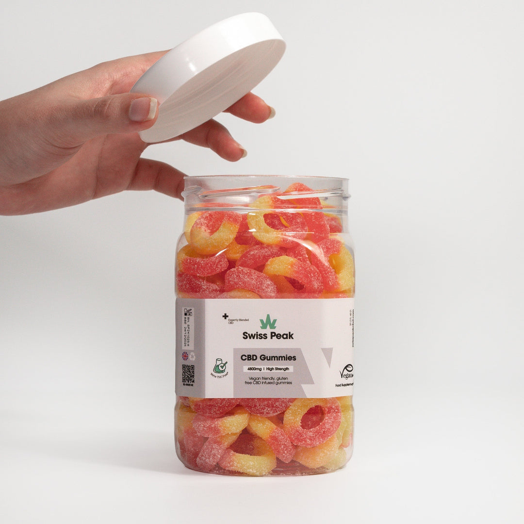 Swiss Peak CBD Peach Ring Gummies | 3200mg & 4800mg | 110 CBD Gummies