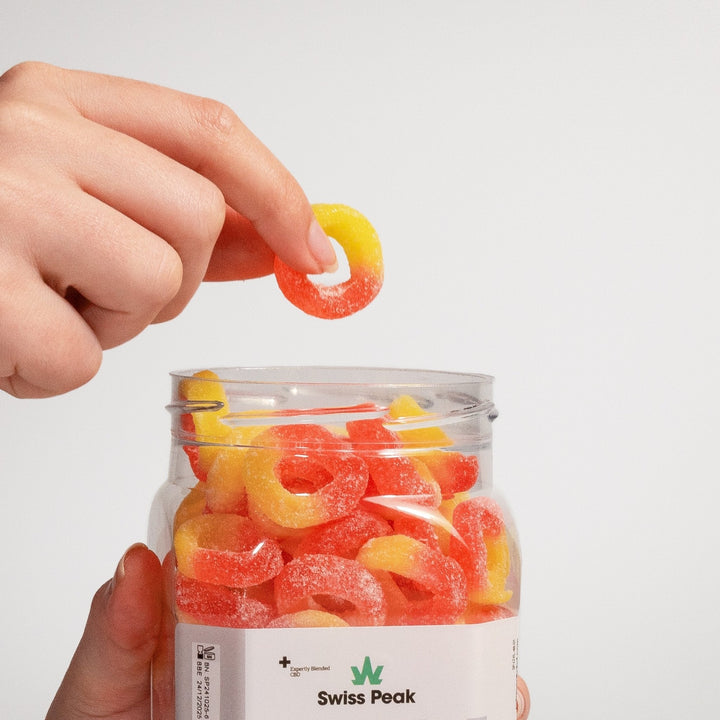 Swiss Peak CBD Peach Ring Gummies | 3200mg & 4800mg | 110 CBD Gummies