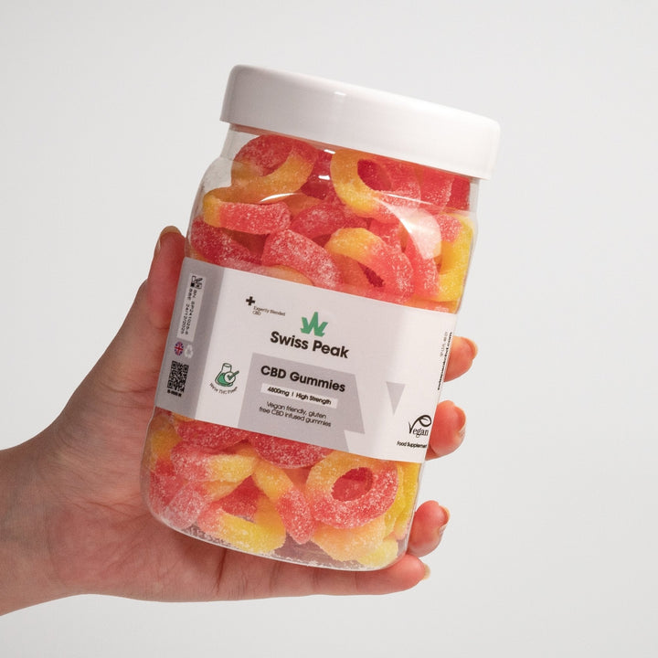 Swiss Peak CBD Peach Ring Gummies | 3200mg & 4800mg | 110 CBD Gummies