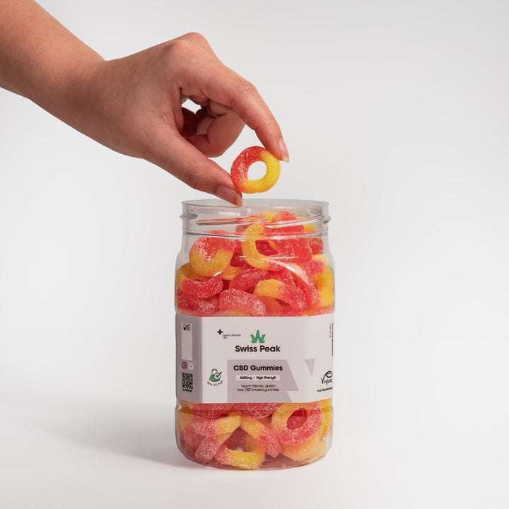 Swiss Peak CBD Peach Ring Gummies | 3200mg & 4800mg | 110 CBD Gummies