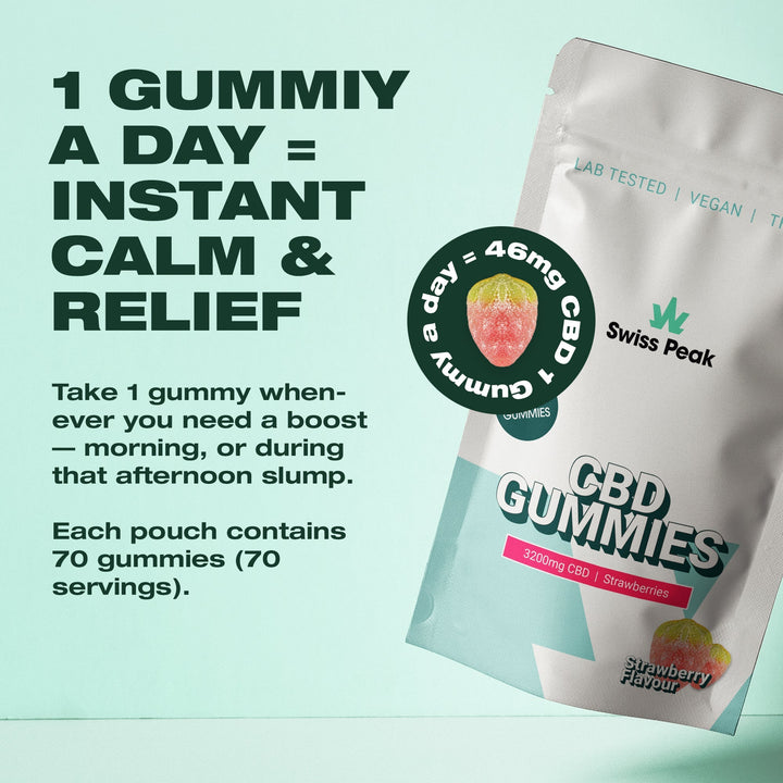 Swiss Peak CBD Strawberry Gummies 3200mg - 4800mg | 70 Gummies