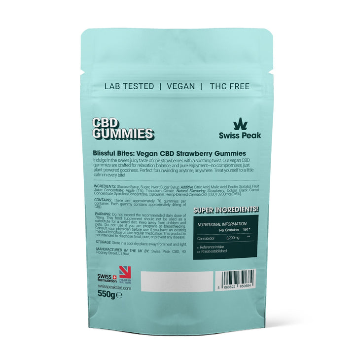 Swiss Peak CBD Strawberry Gummies 3200mg - 4800mg | 70 Gummies