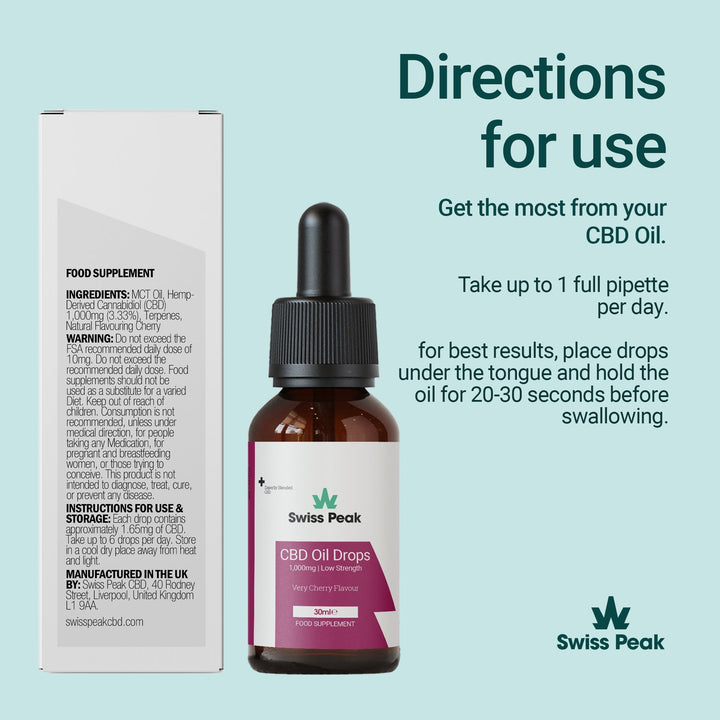 Swiss Peak Cherry CBD Oil 1000mg | 30ml