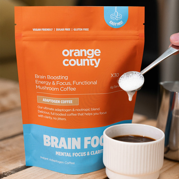 Orange County CBD - BRAIN FOOD. Focus Coffee | 200g & Free Mixer!
