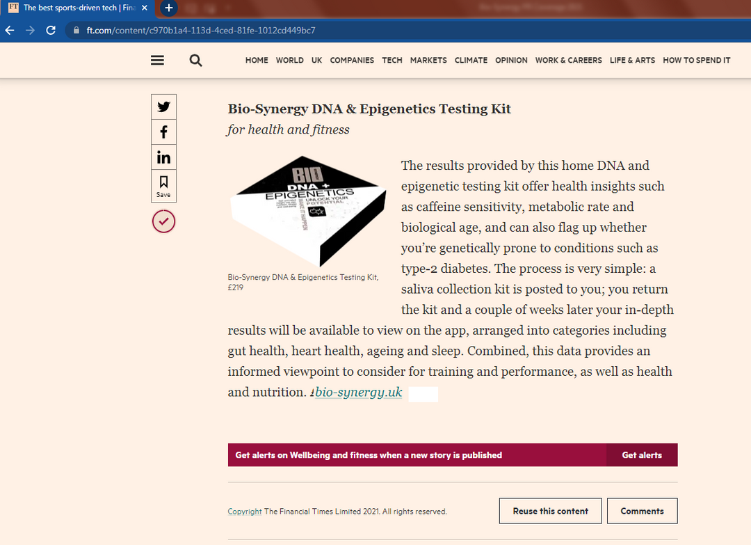 DNA & Epigenetics Testing Kit
