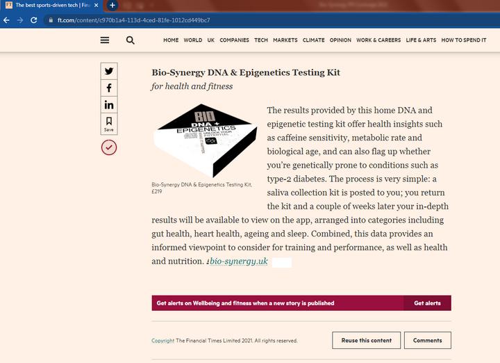 DNA & Epigenetics Testing Kit