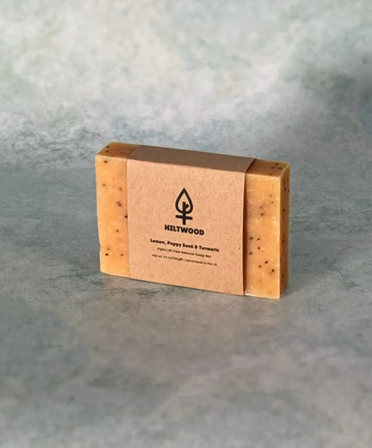Lemon Poppy Seed & Turmeric Natural Soap Bar (With Grit)