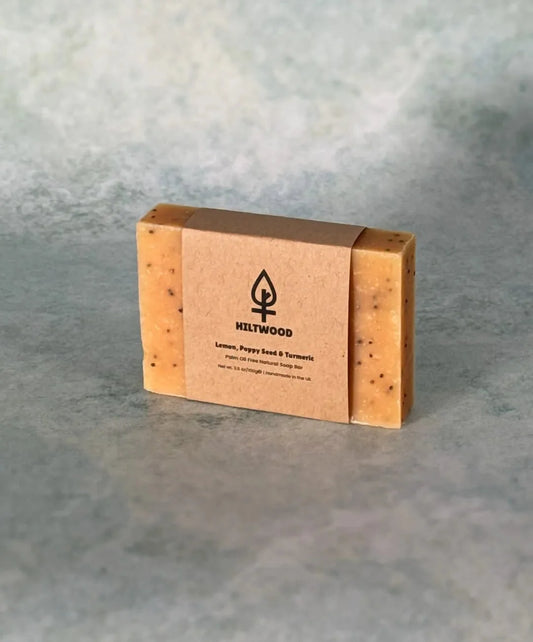 Lemon Poppy Seed & Turmeric Natural Soap Bar (With Grit)