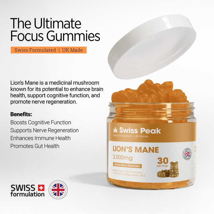 Swiss Peak Lion's Mane Gummies | 2000mg 30 Pack
