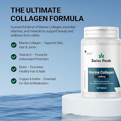 Swiss Peak Marine Collagen Tablets 1200mg | 30 Servings