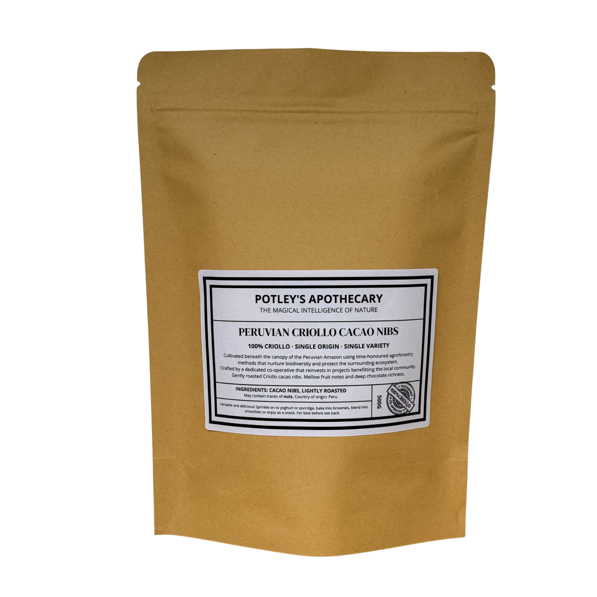 Lightly Roasted Peruvian Criollo Cacao Nibs