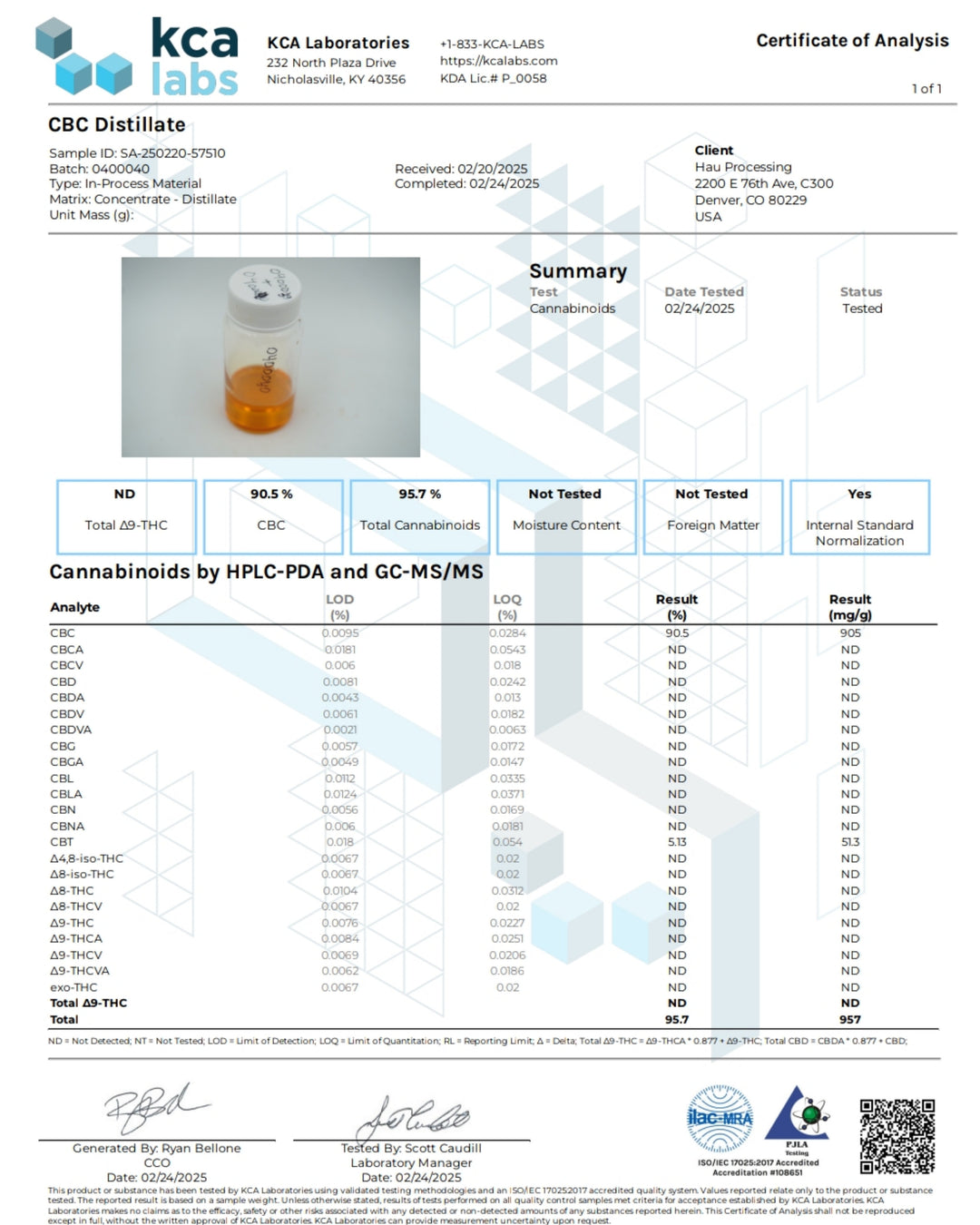 Improved Health CBC (Cannabichromene) Isolate 95.7% – 1ml Glass Syringe | Pure & Potent